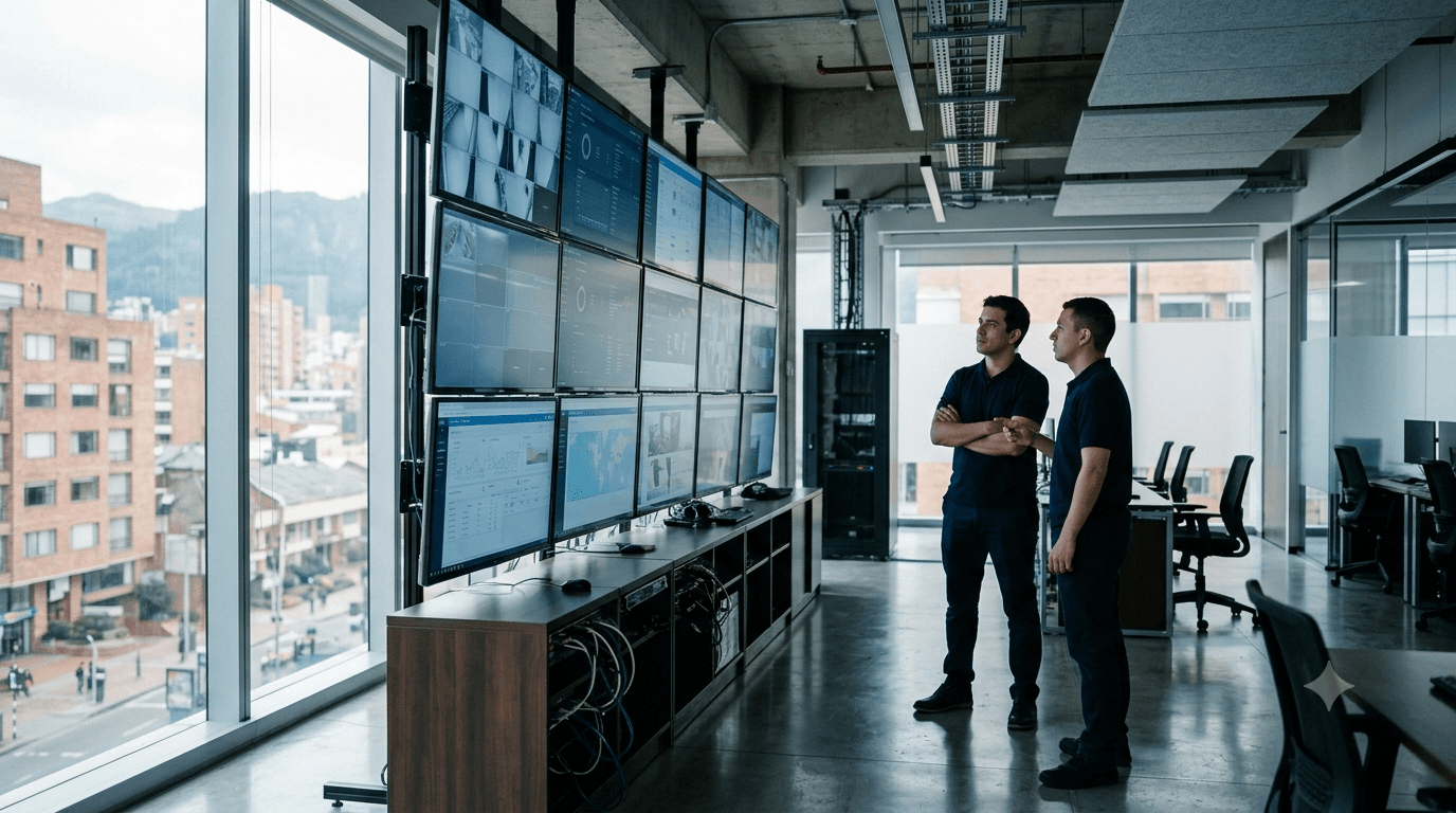 Sala de monitoreo de Creare en Bogotá